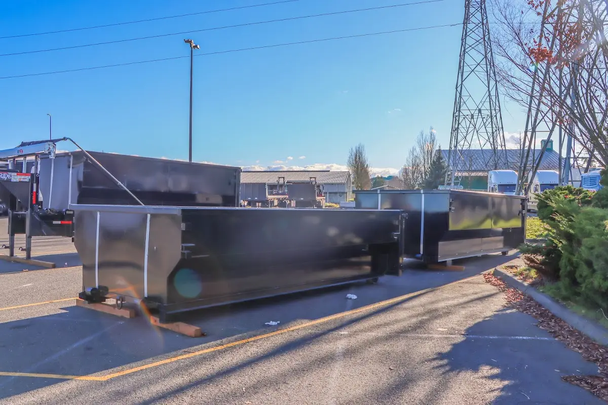 Roll-off dumpster ready for waste disposal at job site for 6 Yard Dumpster Rental in Bexley